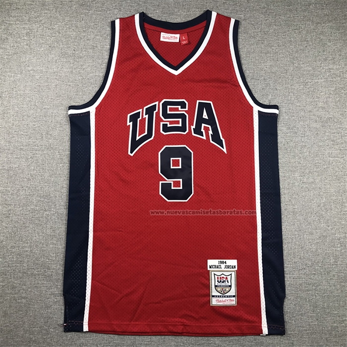 Camiseta USA 1984 Michael Jordan NO 9 Rojo